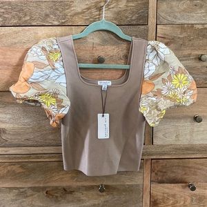 Current air puff sleeve top XS